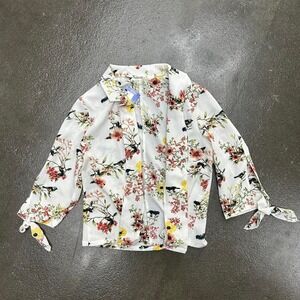 Vintage Y2k Available Angela Fashion Sheer Floral Size Small Cropped Blouse